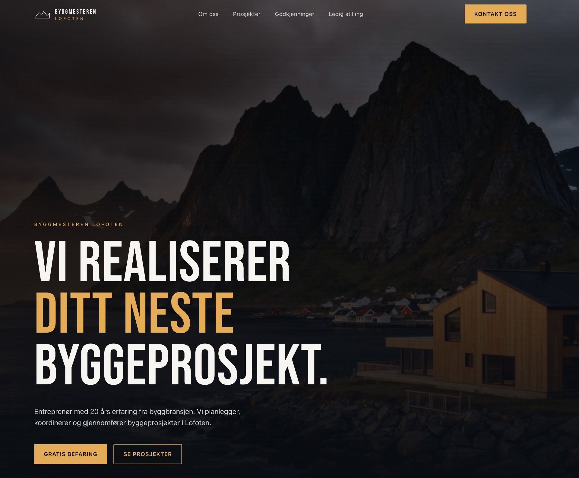 Nettside laget for Byggmesteren Lofoten