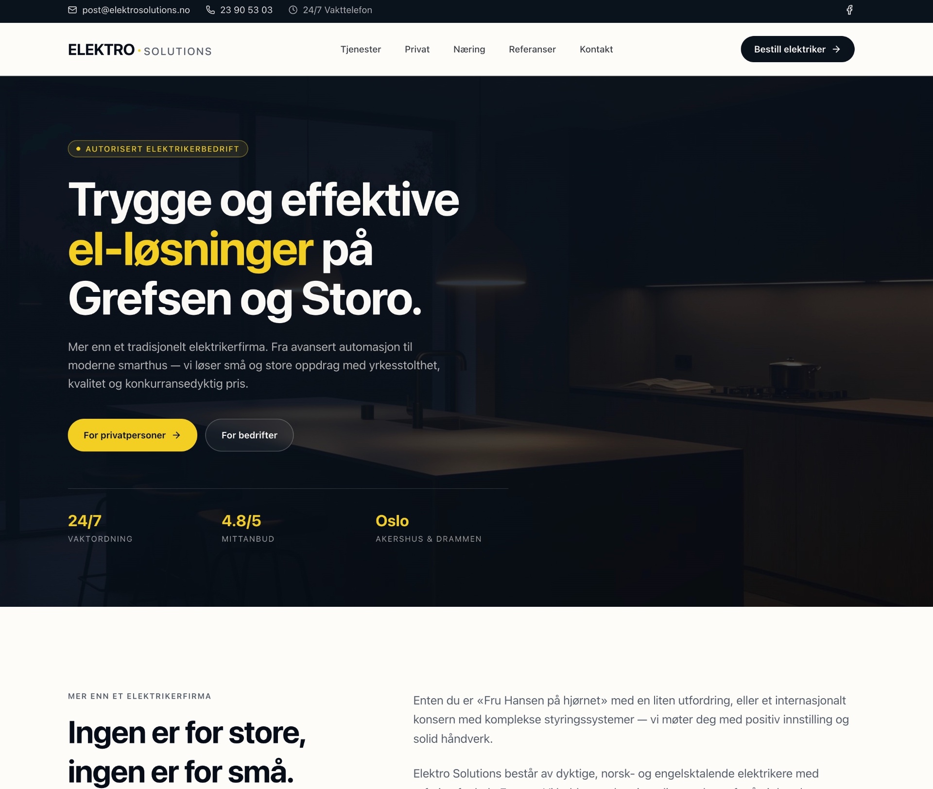 Nettside laget for Elektro Solutions